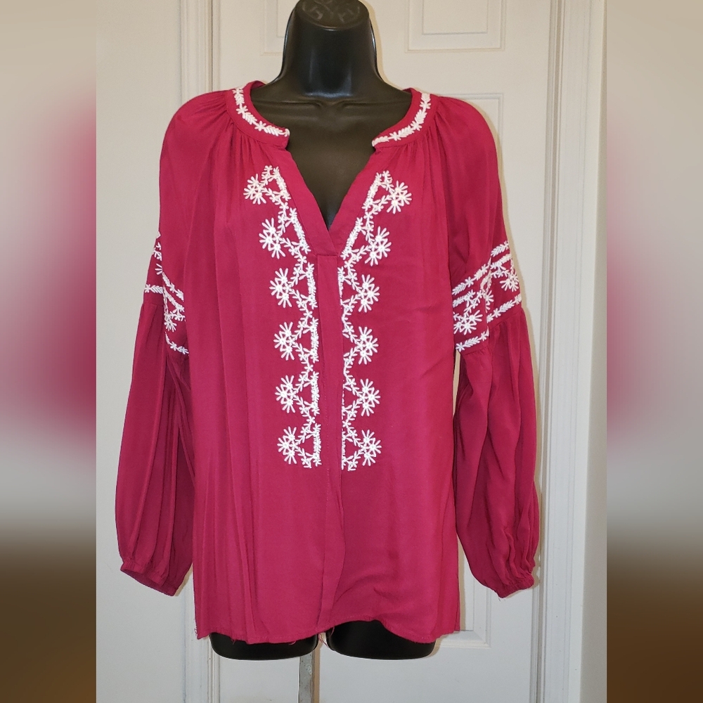 Embroidered Women's Tunic - Red